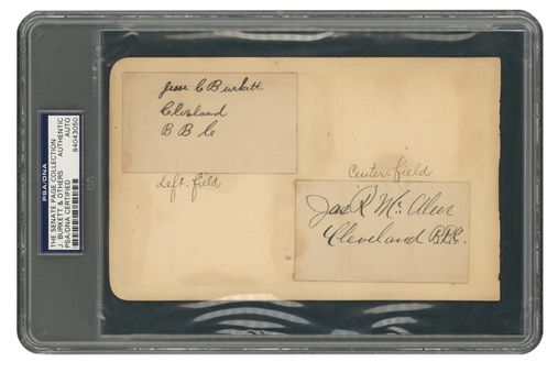 Jesse Burkett, James McAleer, Clarence L. "Cupid" Childes & E.J. "Ed" McKean Autographed Encapsulated Cut- The Senate Page Collection (PSA/DNA)
